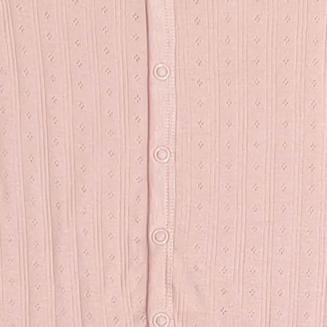 PREMIUM POWDER PINK POINTELLAE RUFFLE ROMPER