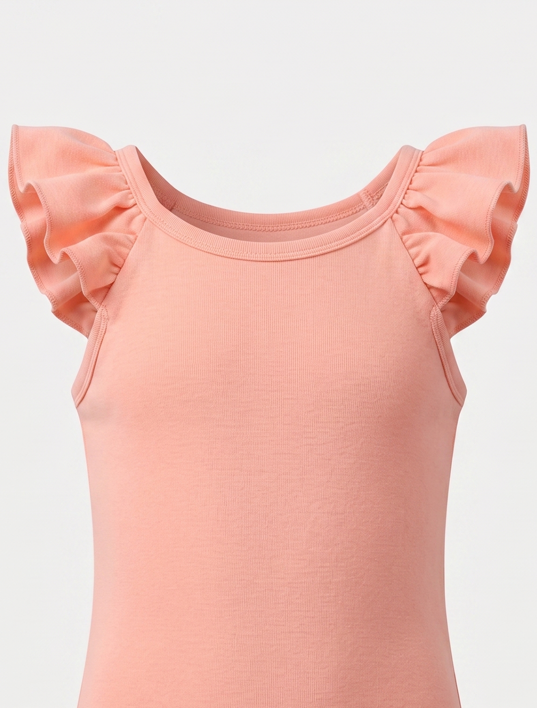 PEACH PINK RUFFLES ONESIE