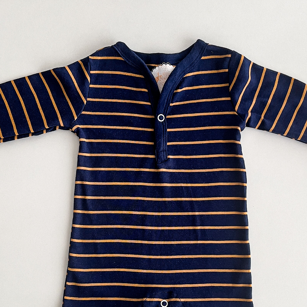 NAVY BLUE STRIPED ROMPER