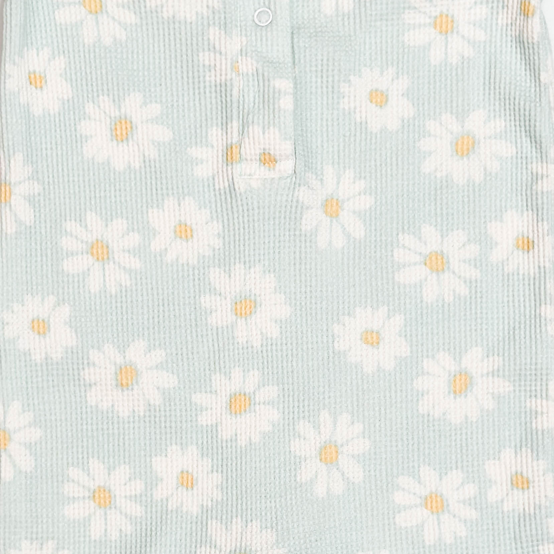 PASTEL GREEN FLORAL KNITTED ROMPER
