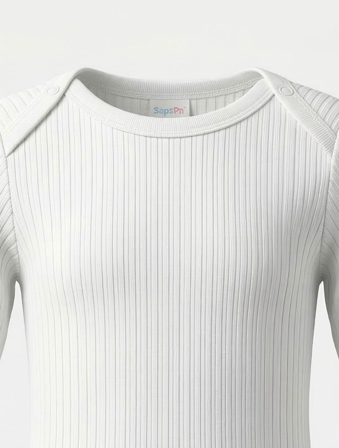 WHITE RIBBED ONESIE