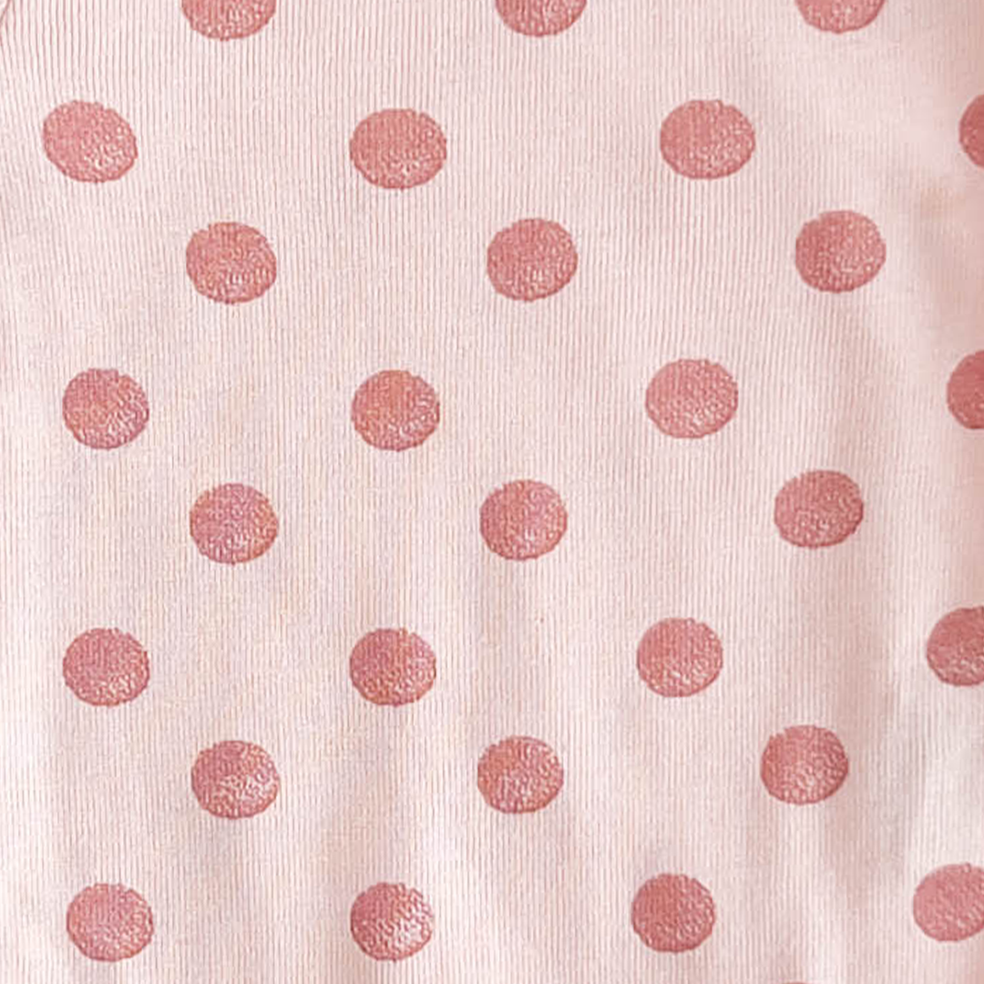 PEACH POLKA DOTTED ONESIE