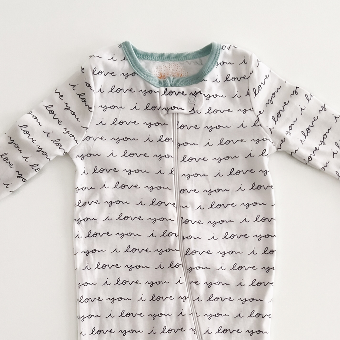 I LOVE YOU PRINT SLEEPSUIT