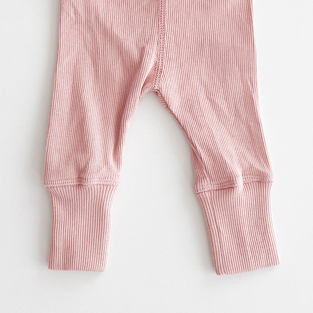 DUSTY PINK RIBBED PANTS