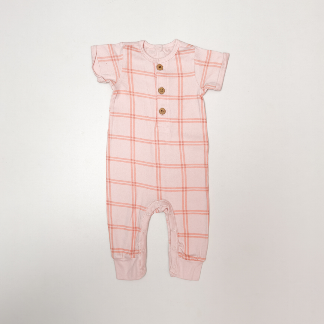 PASTEL PINK CHECK ROMPER