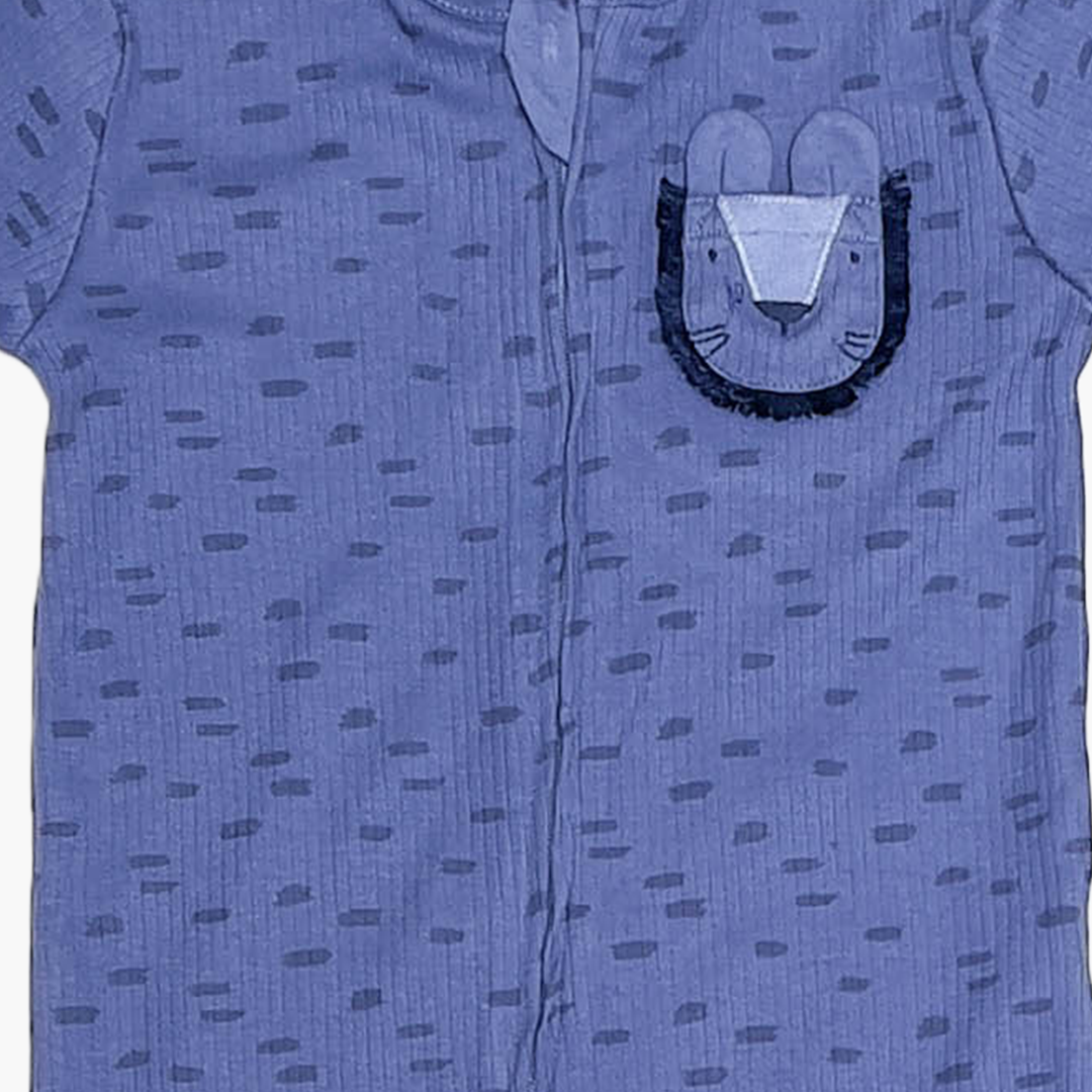 PREMIUM BLUE RIBBED SLEEPSUIT