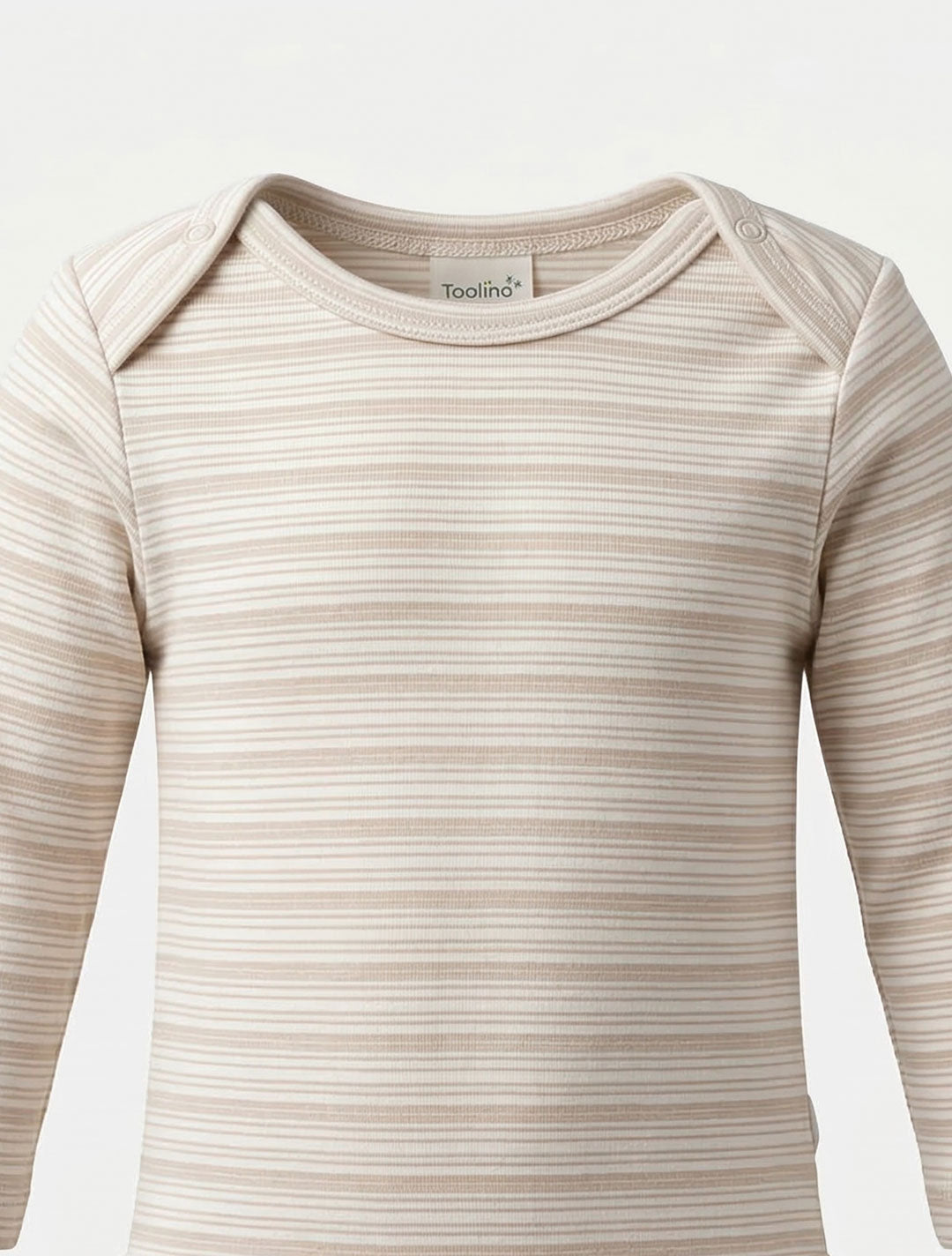 BEIGE WHITE STRIPED ONESIE