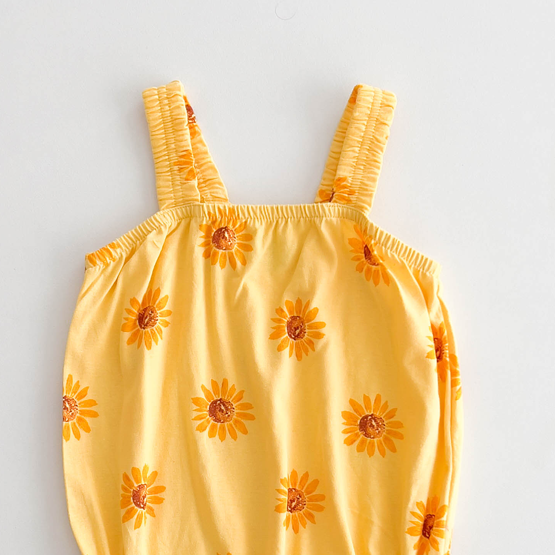 YELLOW SUNFLOWER PRINTED ONESIE