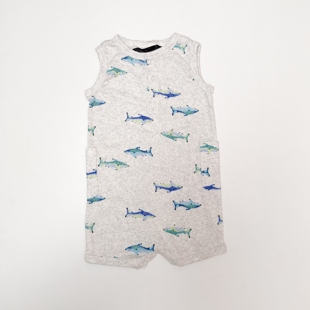 GREY SHARK SLEEVELESS JUMPSUIT