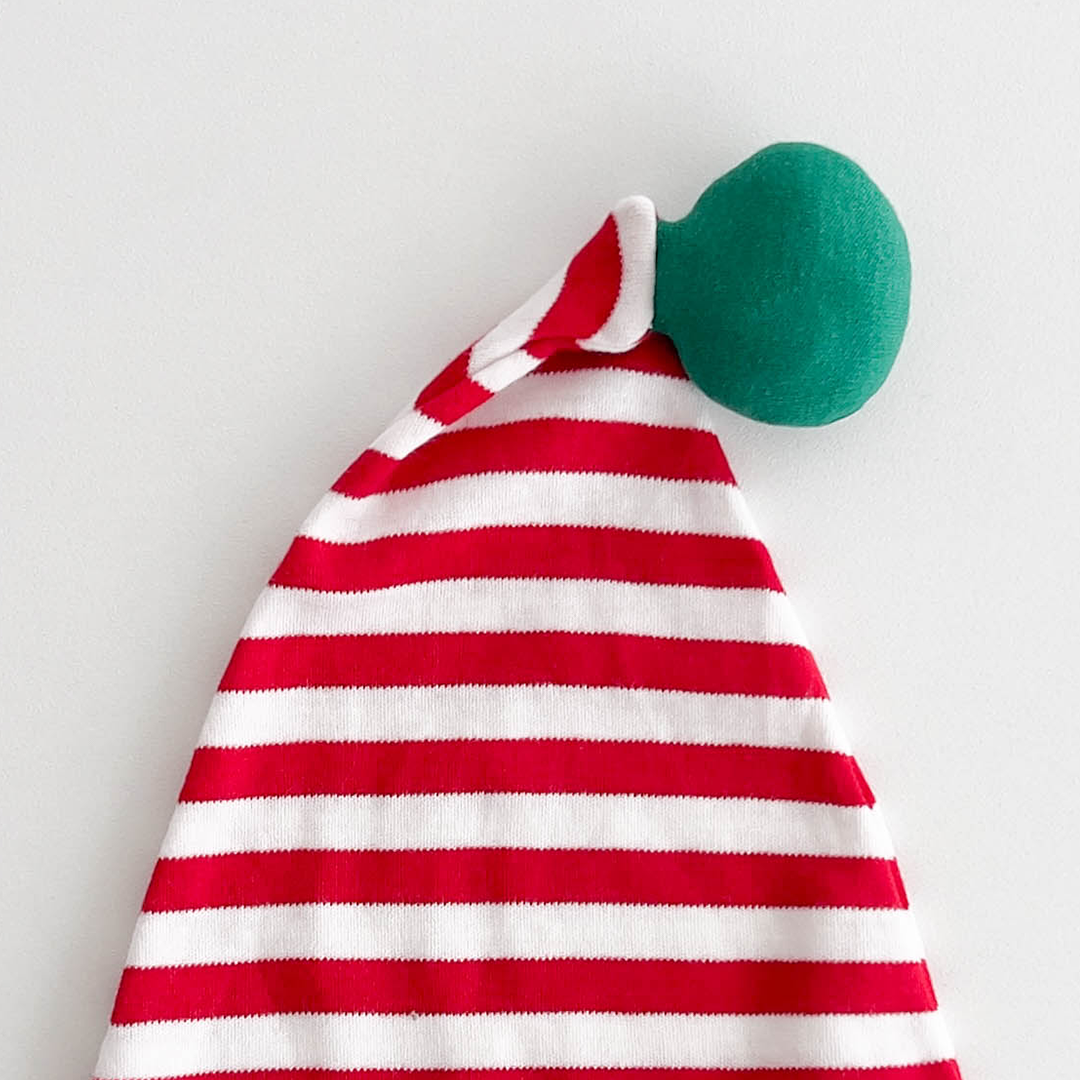 RED AND WHITE STRIPED CAP