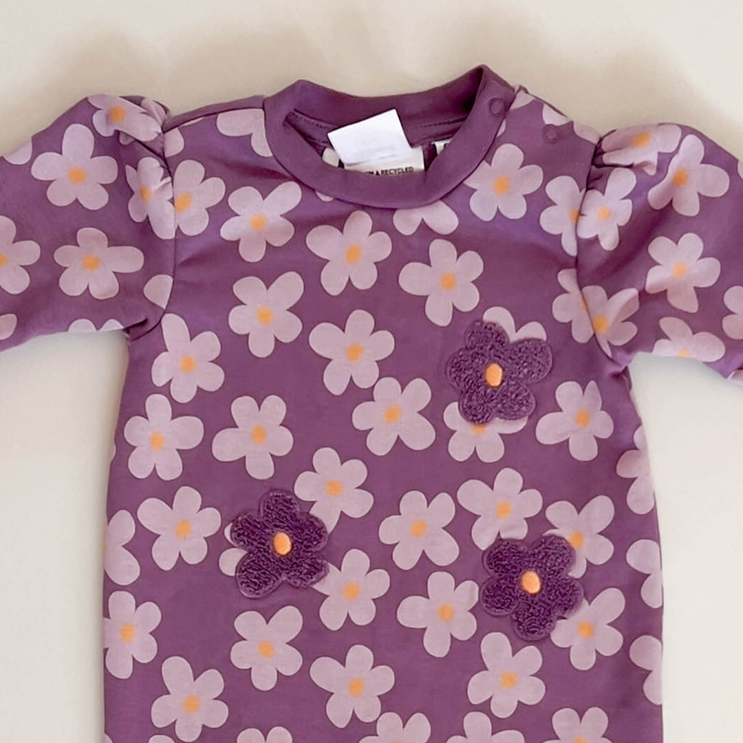 PURPLE FLORAL PRINTED WINTER ROMPER