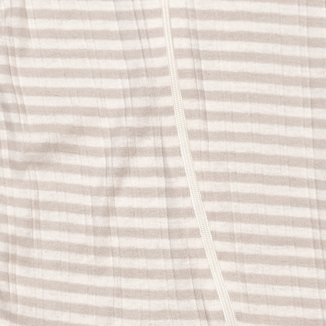 BEIGE STRIPED SLEEPSUIT
