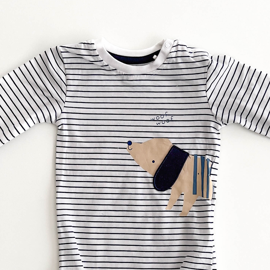 NAVY BLUE STRIPS ONESIE