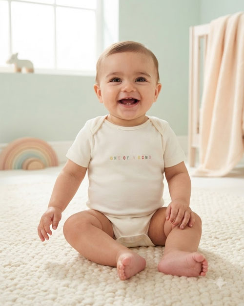 Off white kind printed onesie