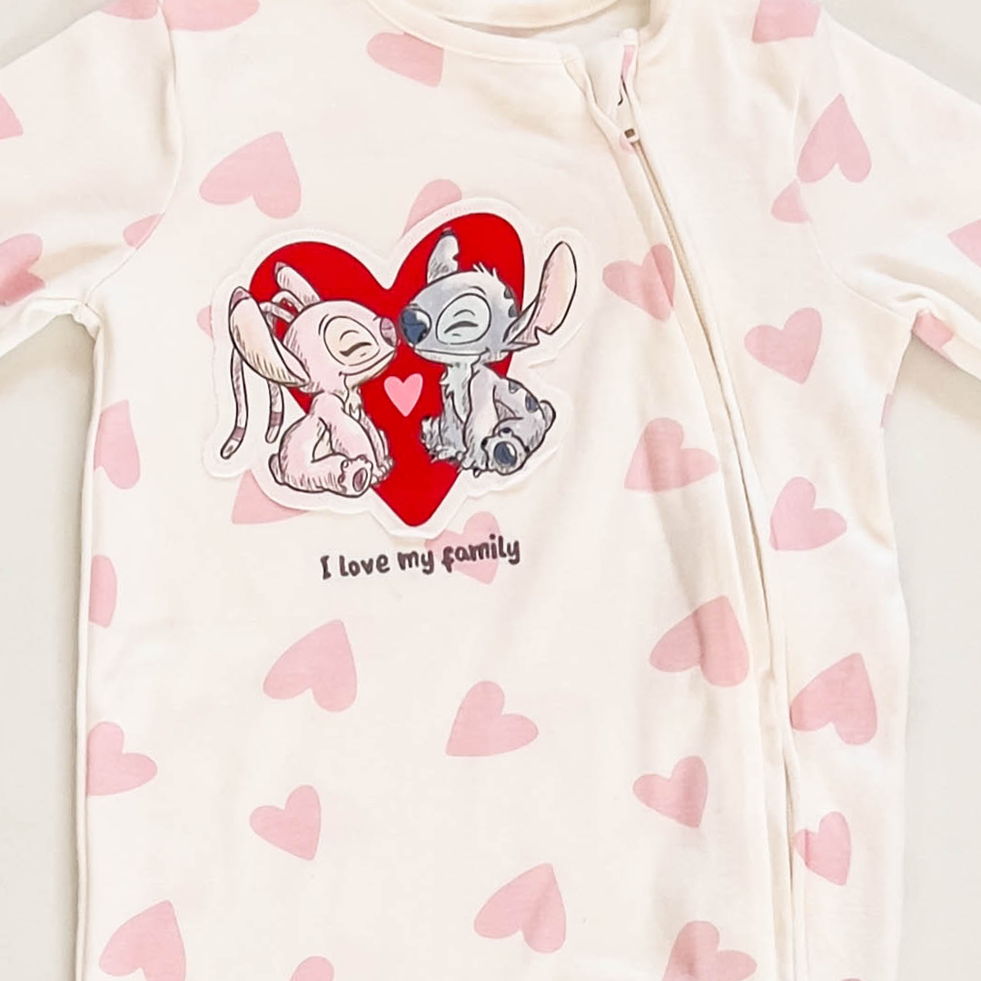 PINK LOVE PRINTED SLEEPSUIT