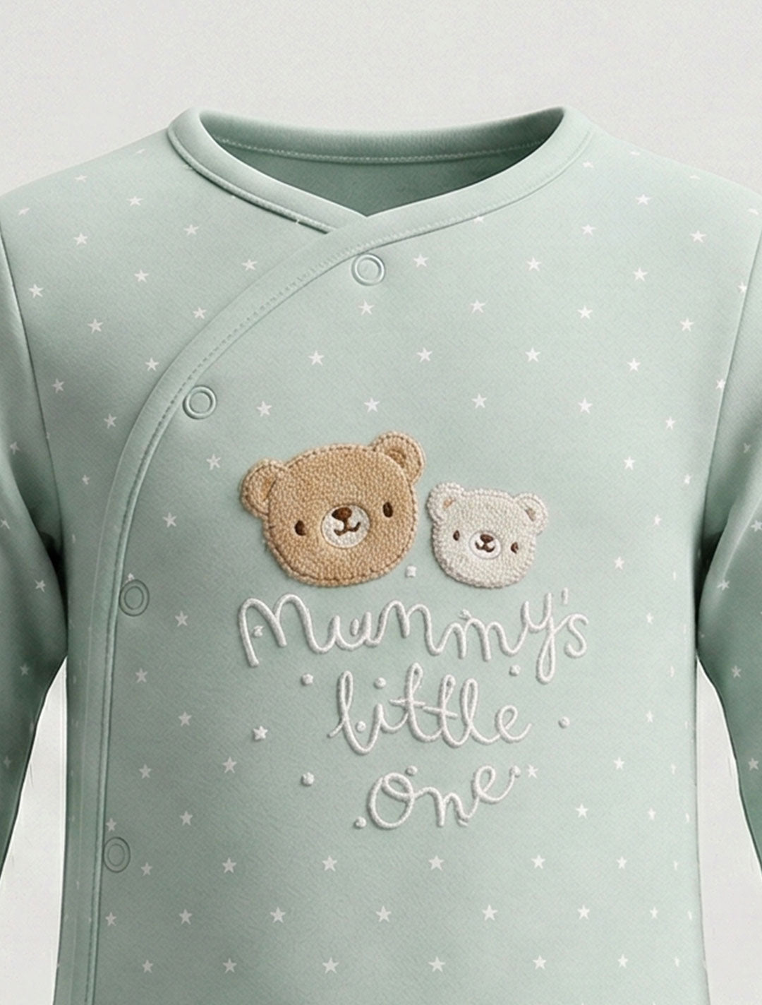 BEAR SAGE STAR PRINTED SLEEPSUIT