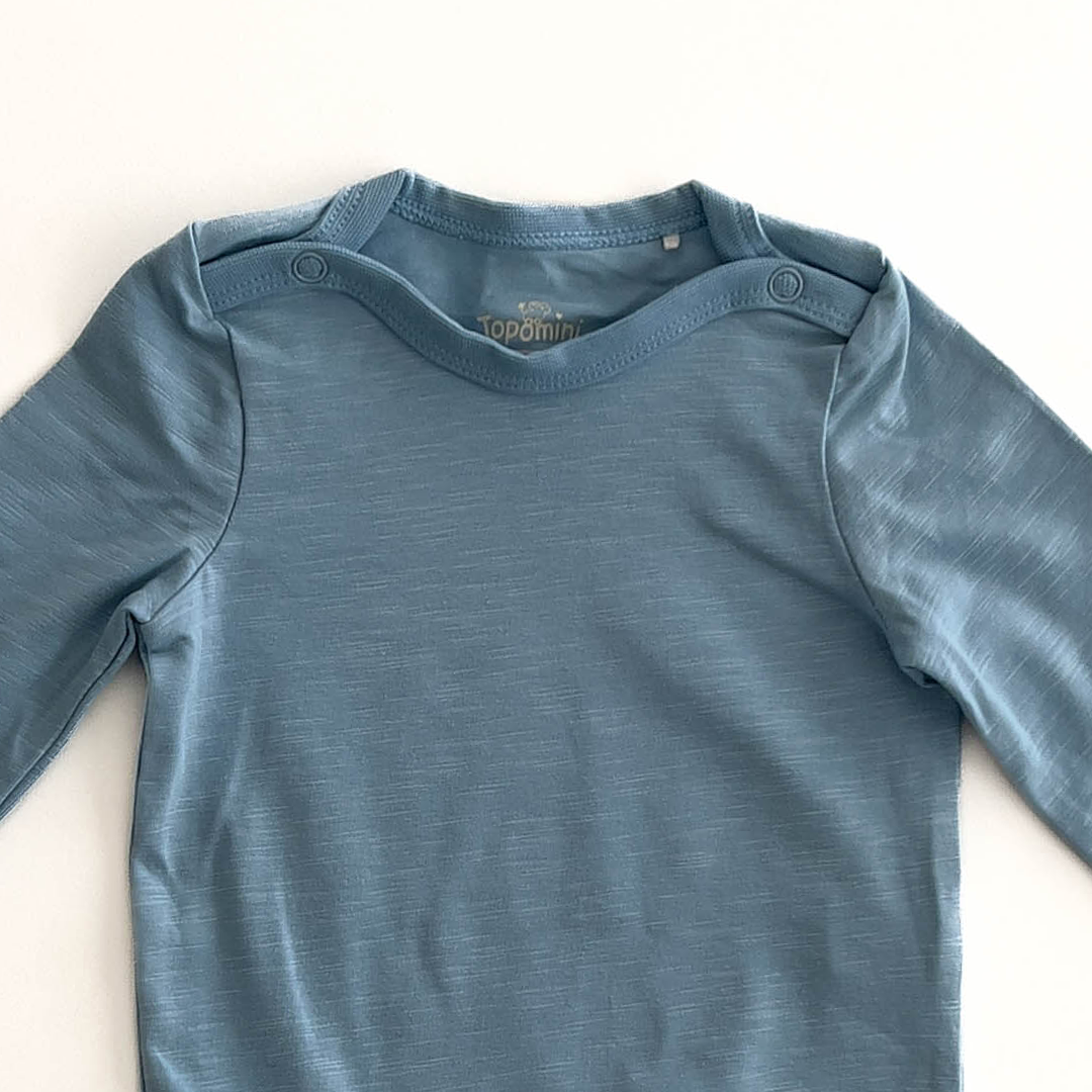 BLUE PLAIN COTTON ONESIE