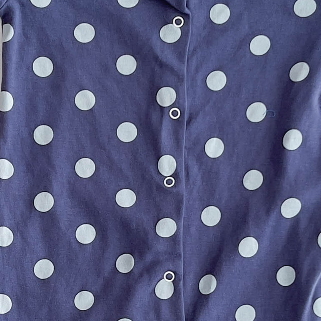 BLUE POLKA DOTTED ROMPER