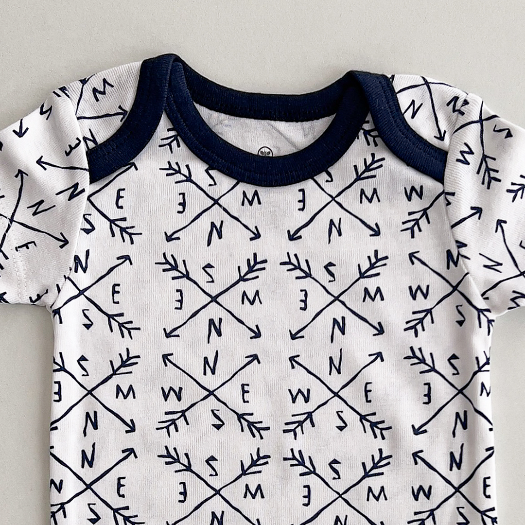 NAVY BLUE PRINT ONESIE