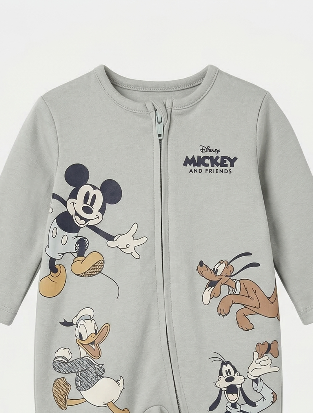SAGE GREEN MICKEY ZIPPER SLEEPSUIT