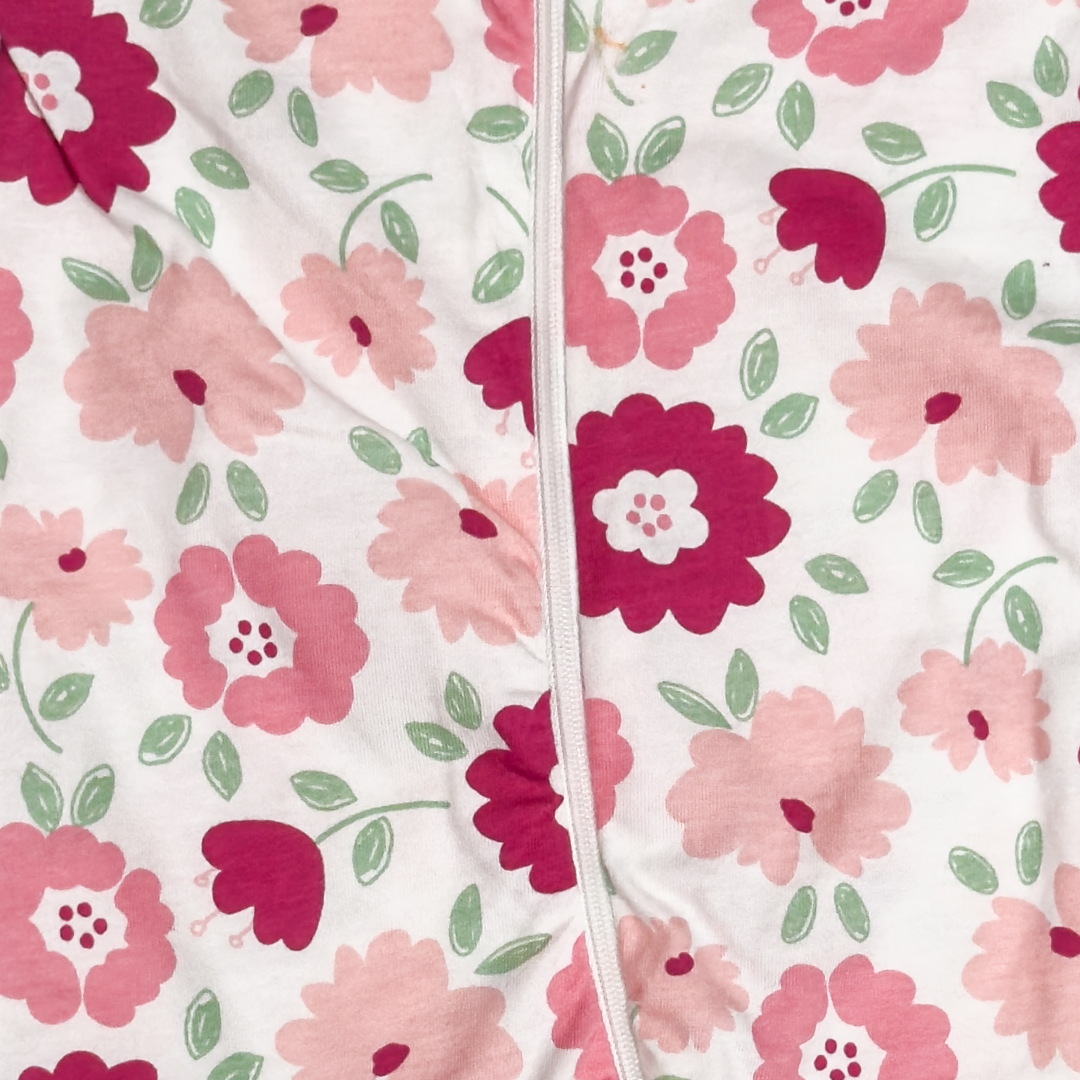 PINK FLORAL ZIPPER SLEEPSUITS