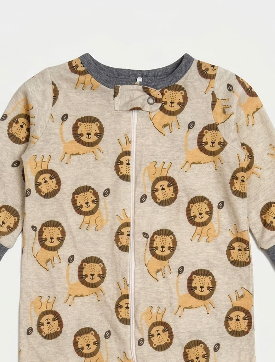 LION PRINTED ZIPPER SLEEPSUIT