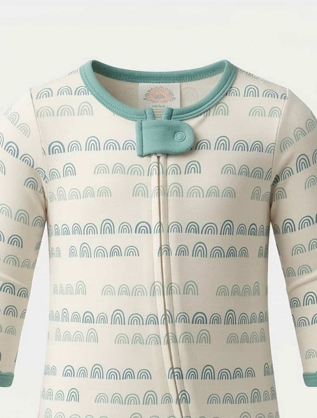 BLUE RAINBOW VISCOUS  PATTERNED SLEEPSUIT