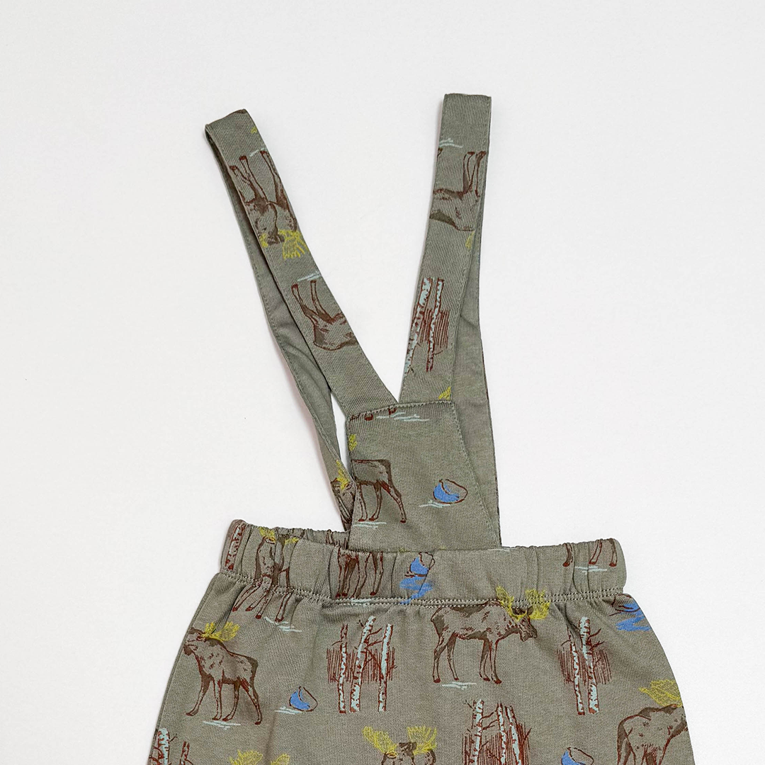 OLIVE GREEN PRINTED DUNGAREE