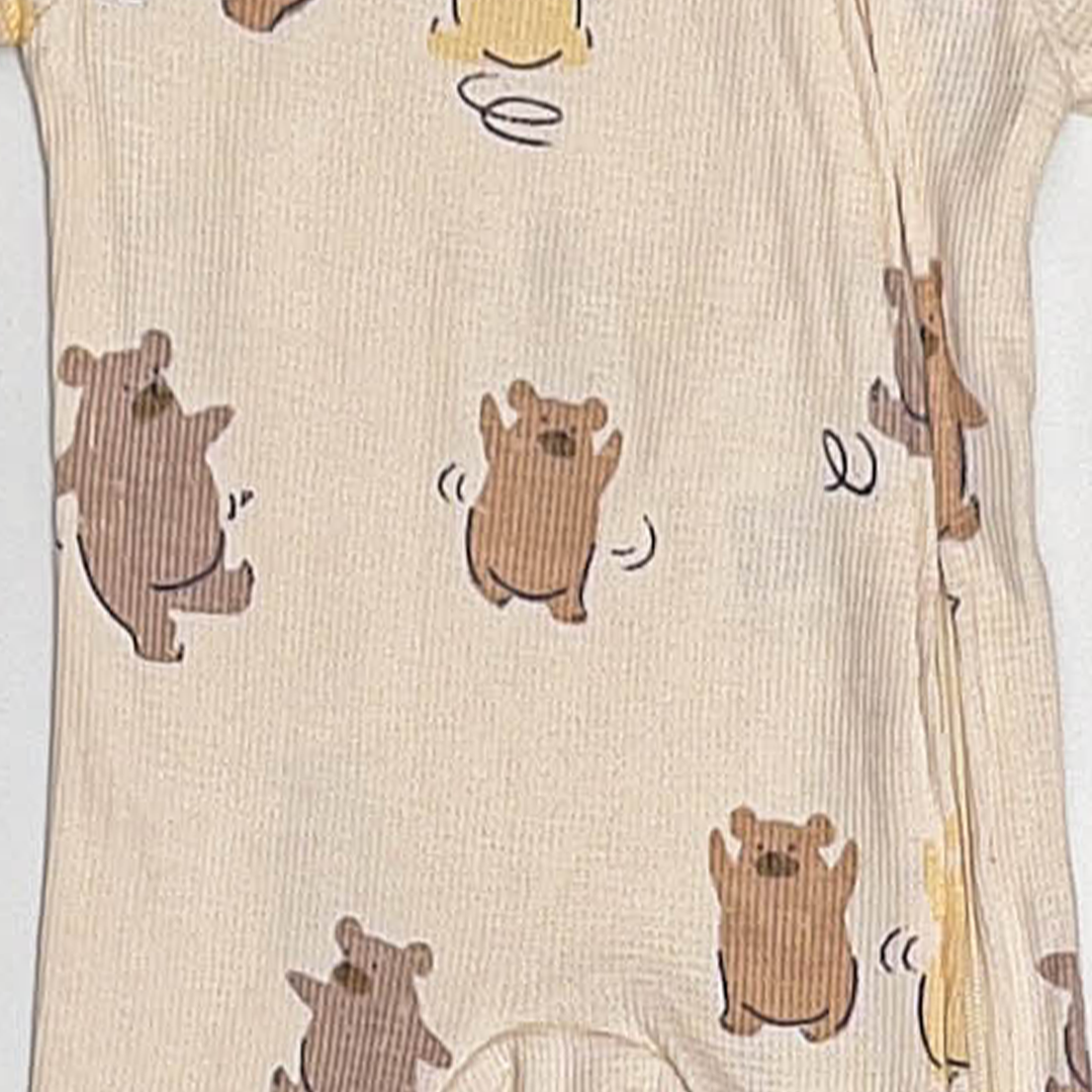 CUTE TEADDY PRINT KNITTED ROMPER