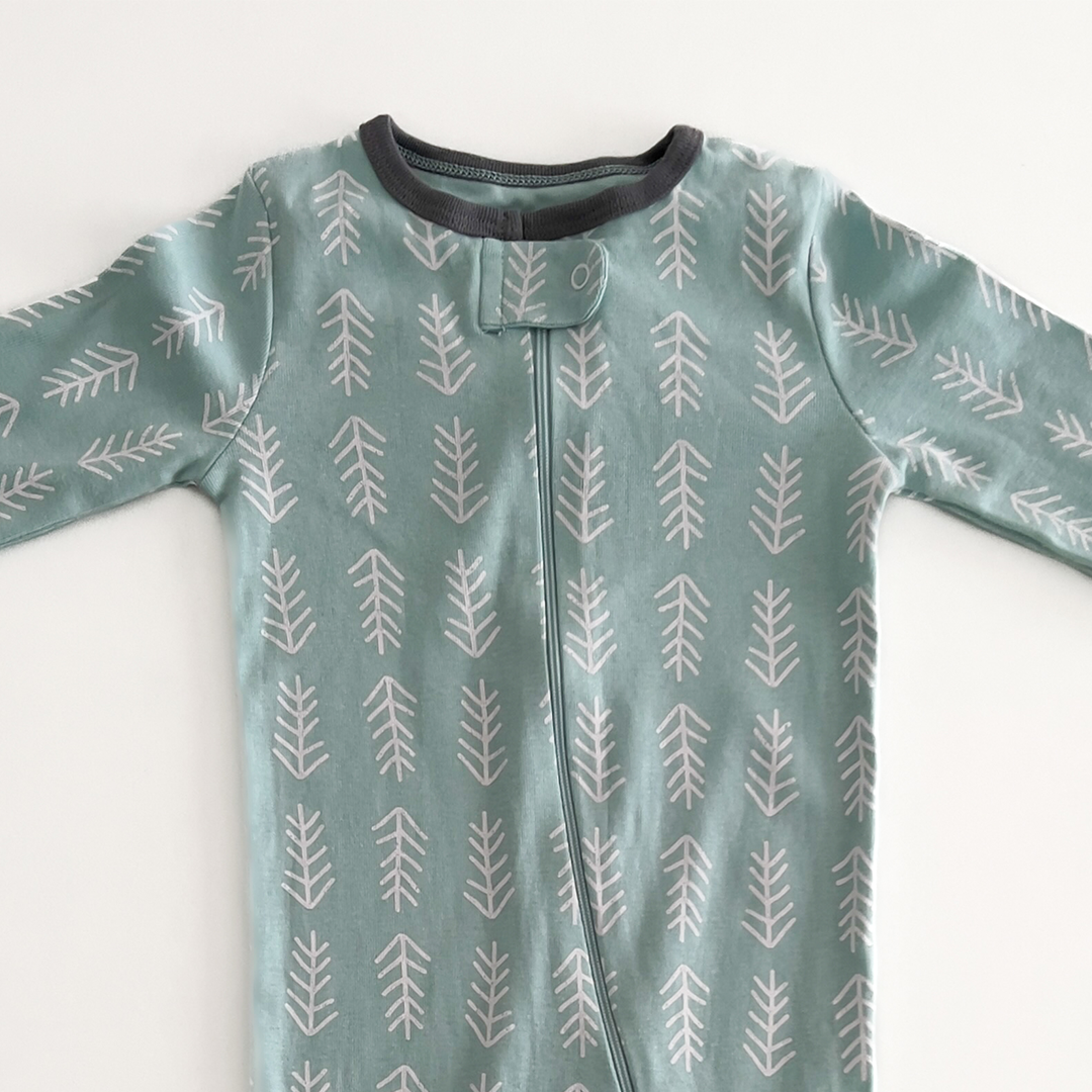 AQUA BLUE PRINTED SLEEPSUIT