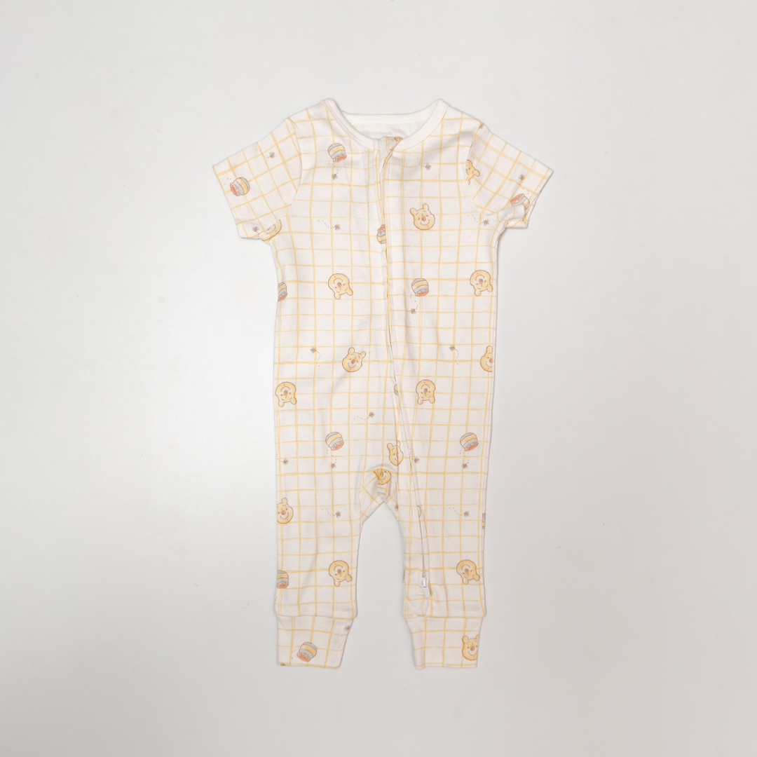 BEIGE YELLOW PHOO ZIPPER ROMPER