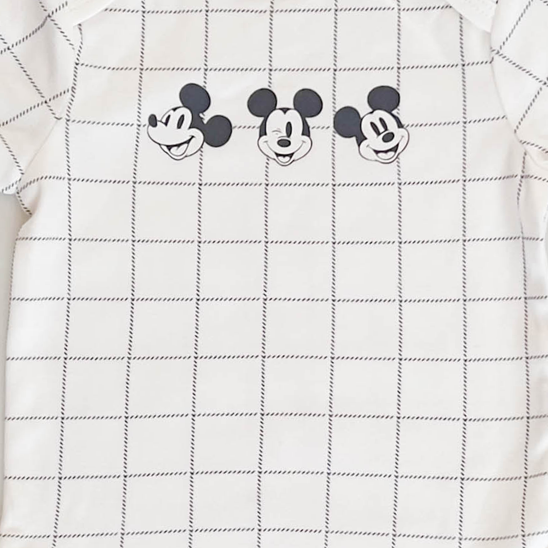 WHITE AND BLACK MICKEY ONESIE
