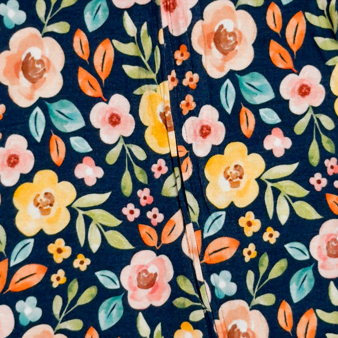 FLORAL VISCOUS ZIPPER JUMPSUIT