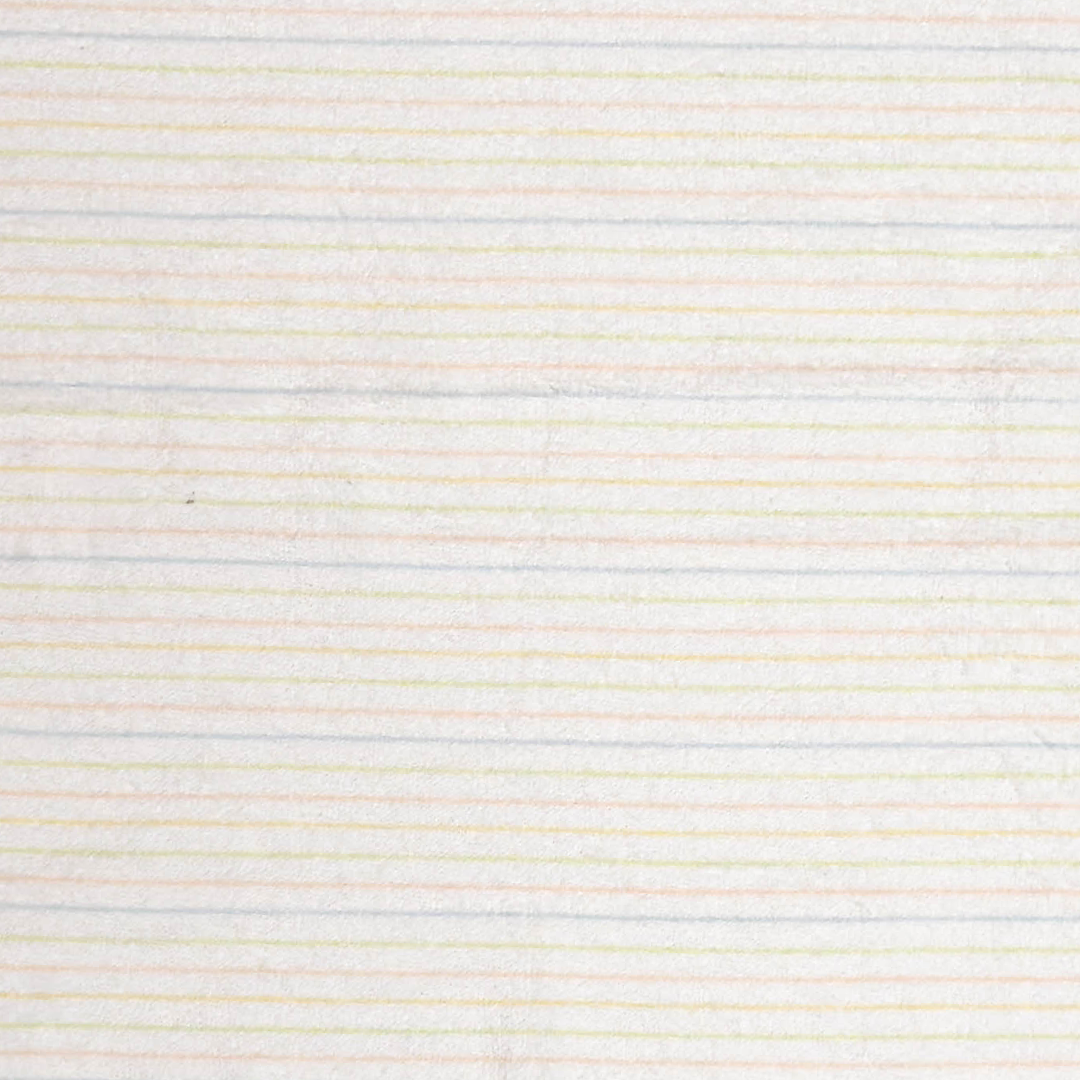 OFF WHITE VELVET STRIPED SCALLOP HAND TOWEL
