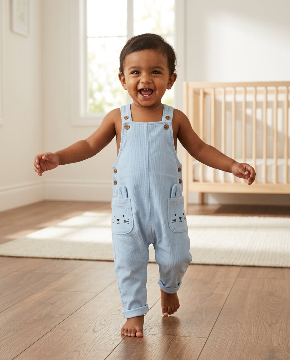 Blue bunny boys half dungaree