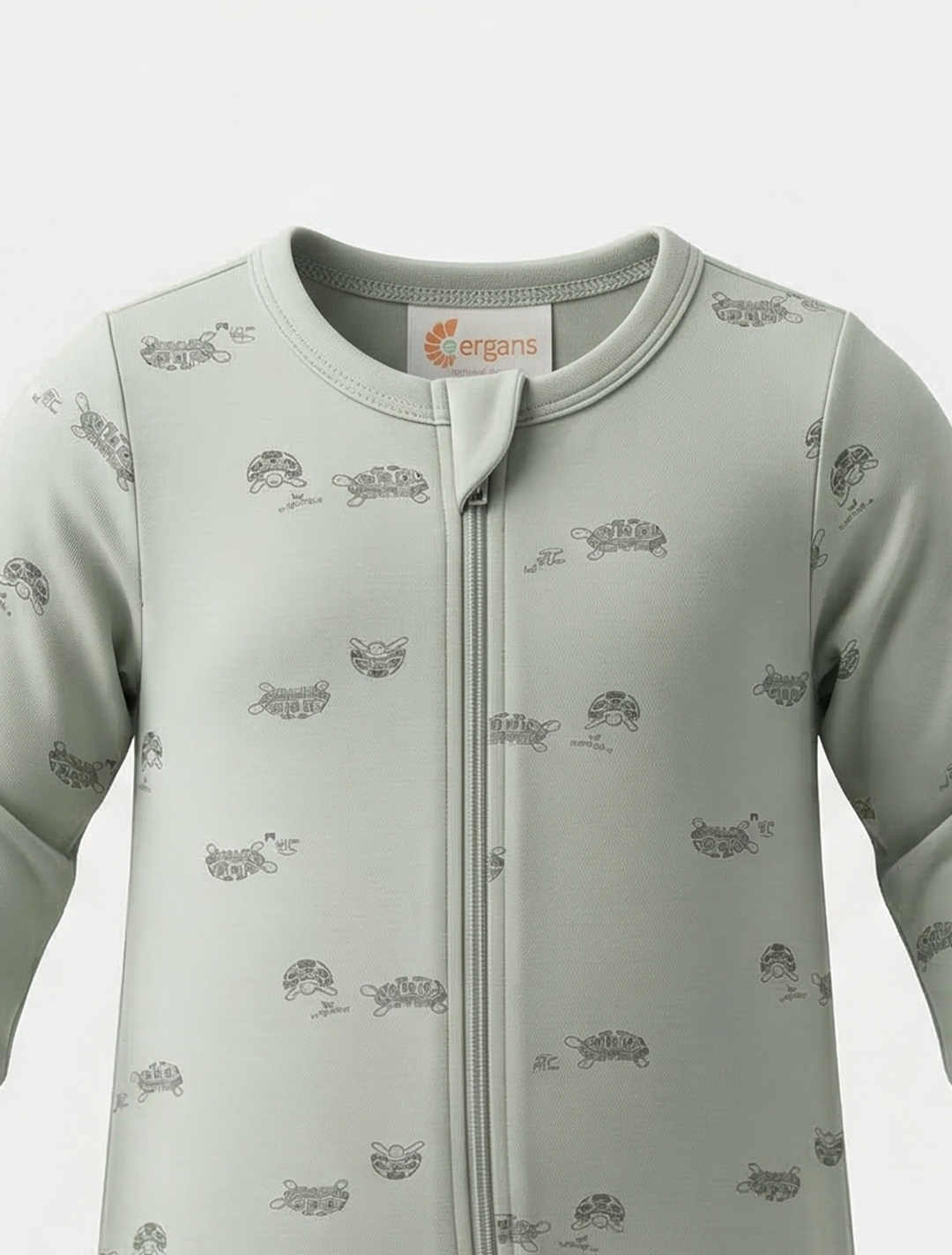 Sage green tortoise viscous patterned romper