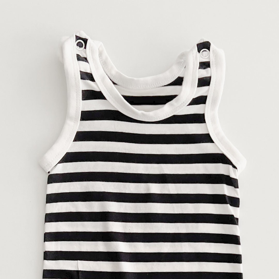 SRIPED SLEEVLESS SLEEPSUIT