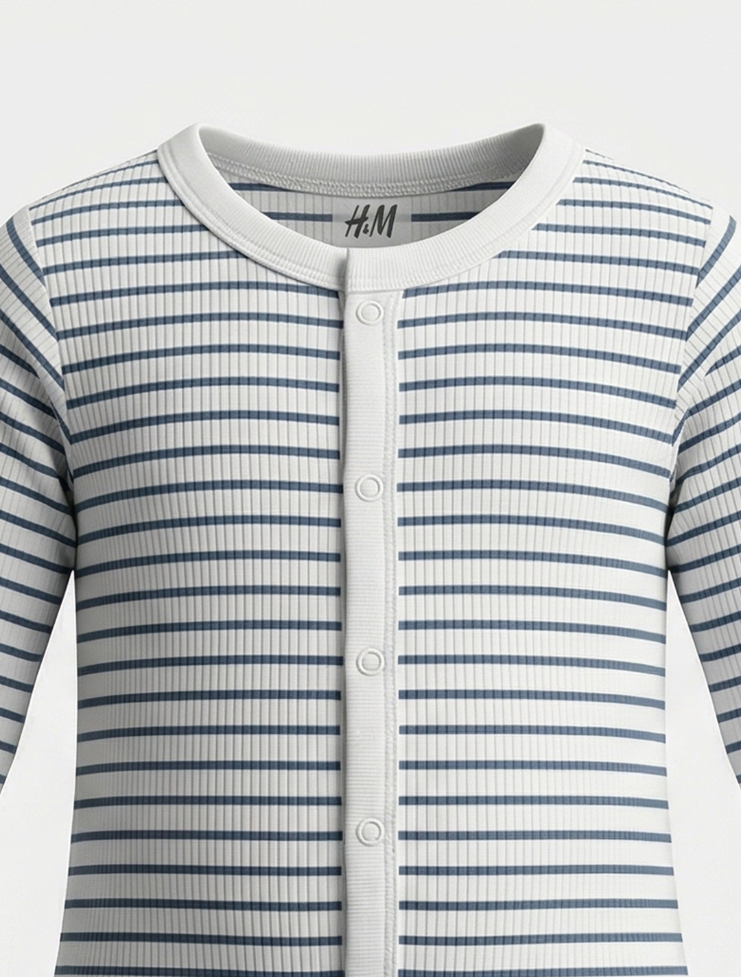 PREMIUM WHITE STRIPES RIBBED ROMPER