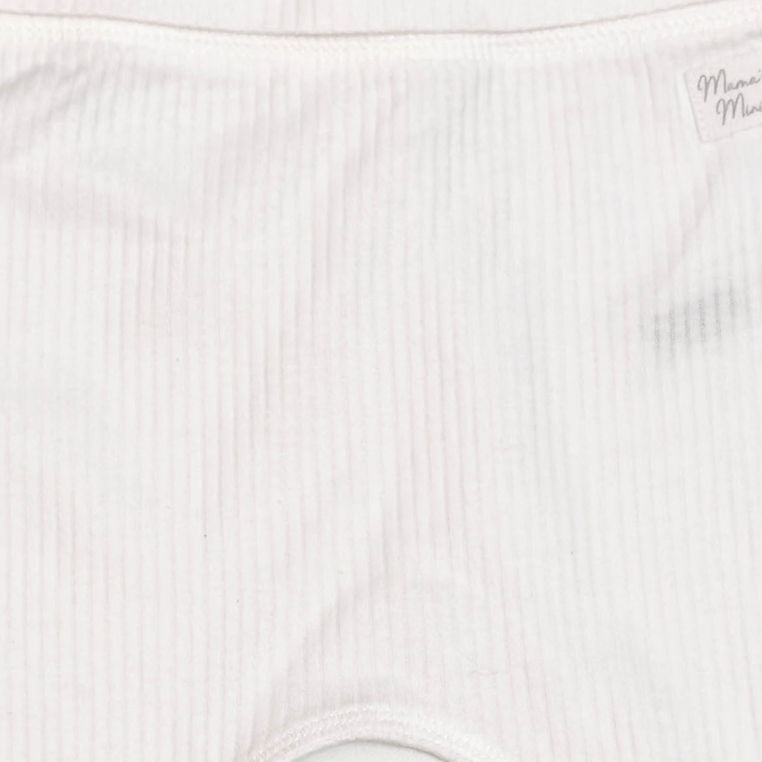 WHITE RIBBED PANTS