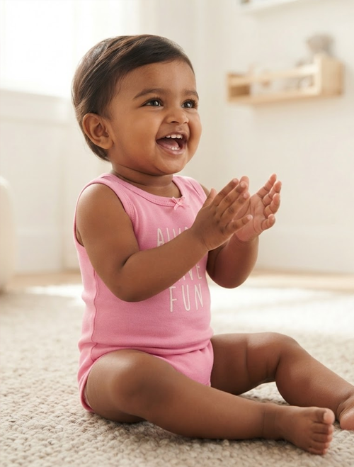 Pink printed onesie