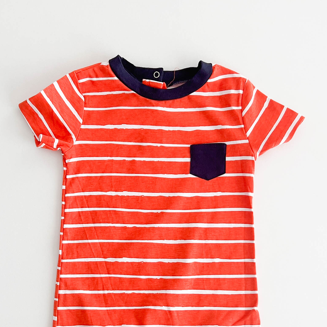 ORANGE STRIPED JUMPSUIT