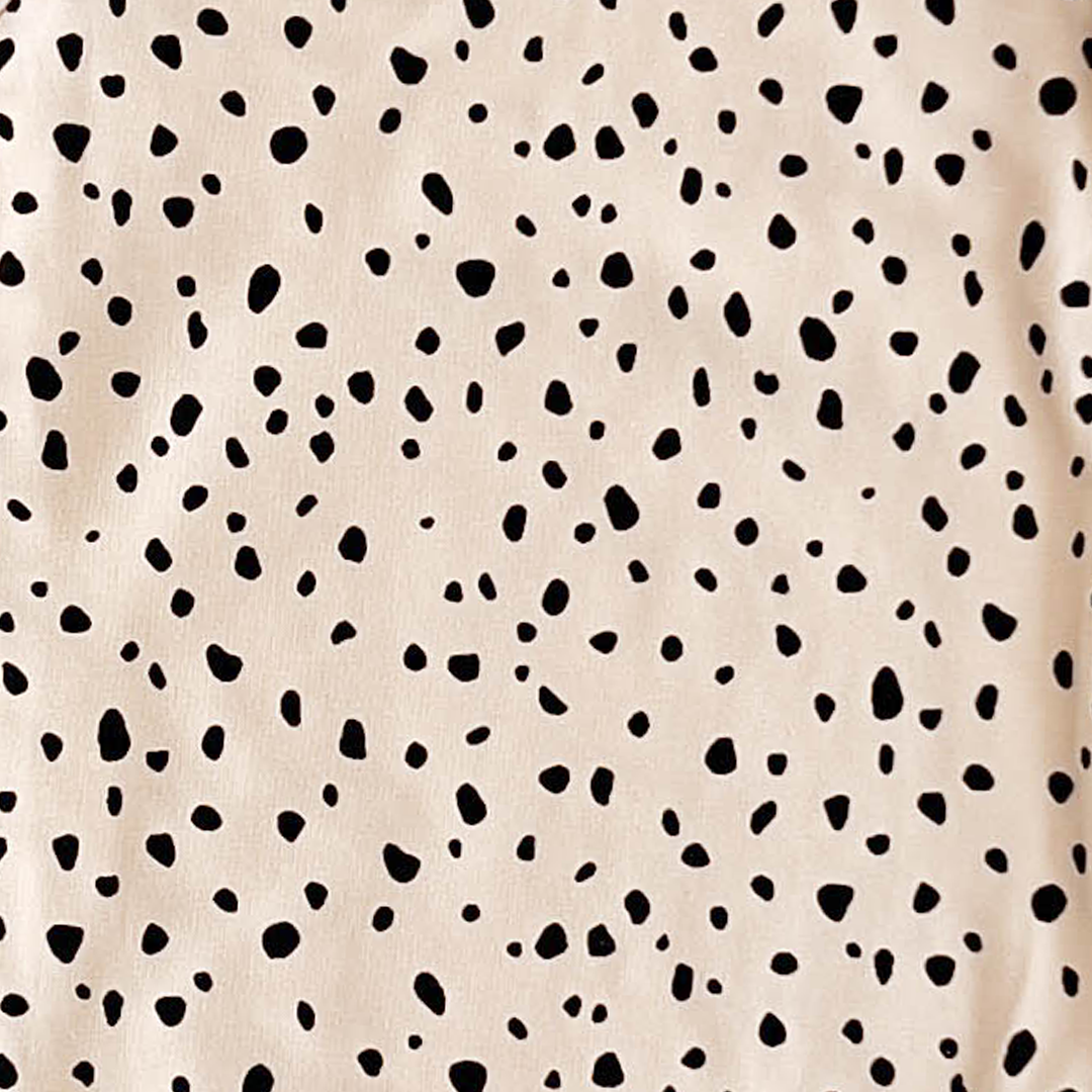 BEIGE BLACK PRINTED ONESIE