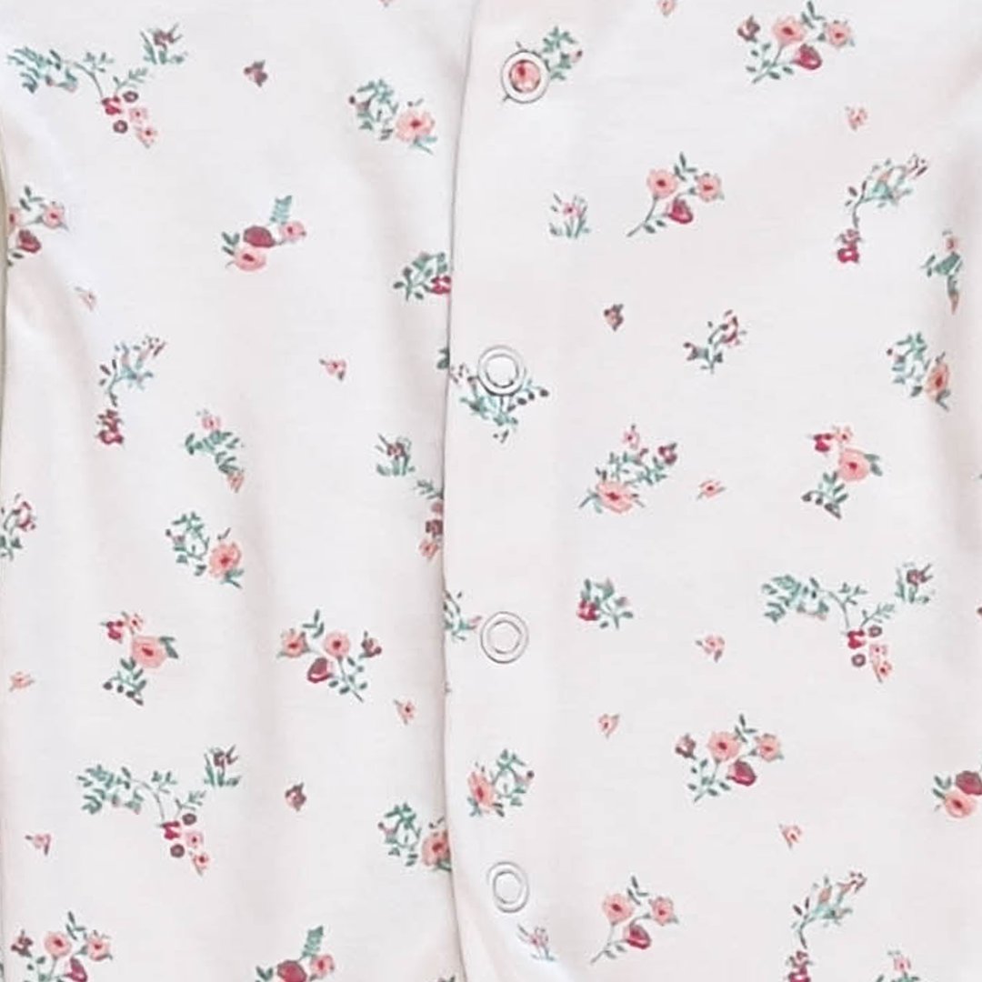 WHITE FLORAL PRINTED SLEEPSUIT