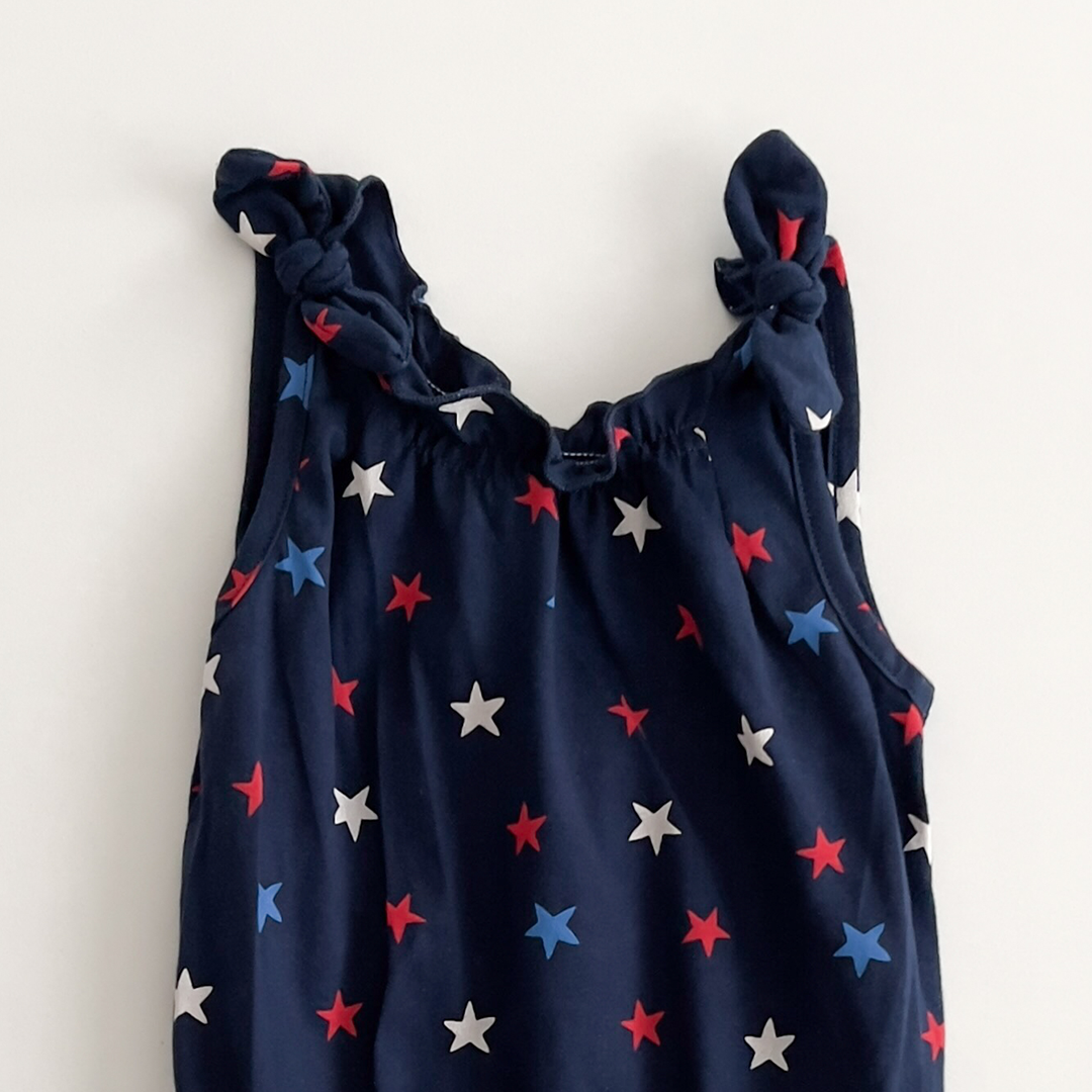 navy blue star printed onesie