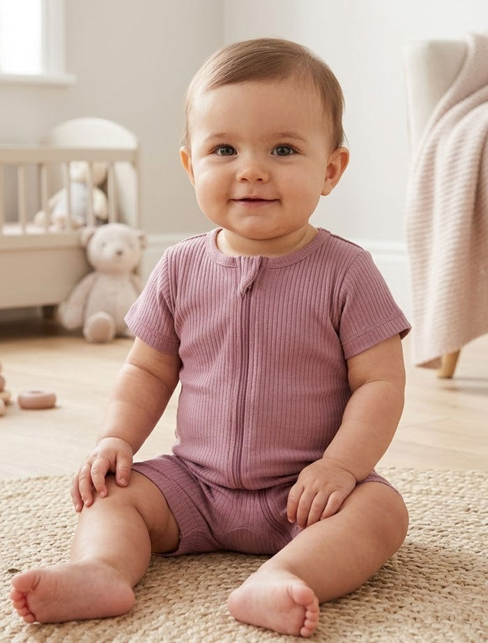 Dusky pink 2 way zipper jumpsuit