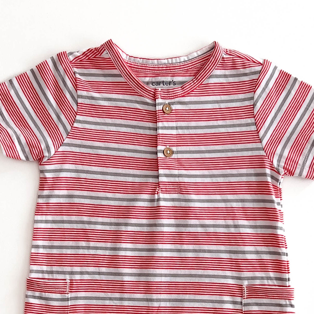 CARTER'S RED STRIPES JUMPSUIT