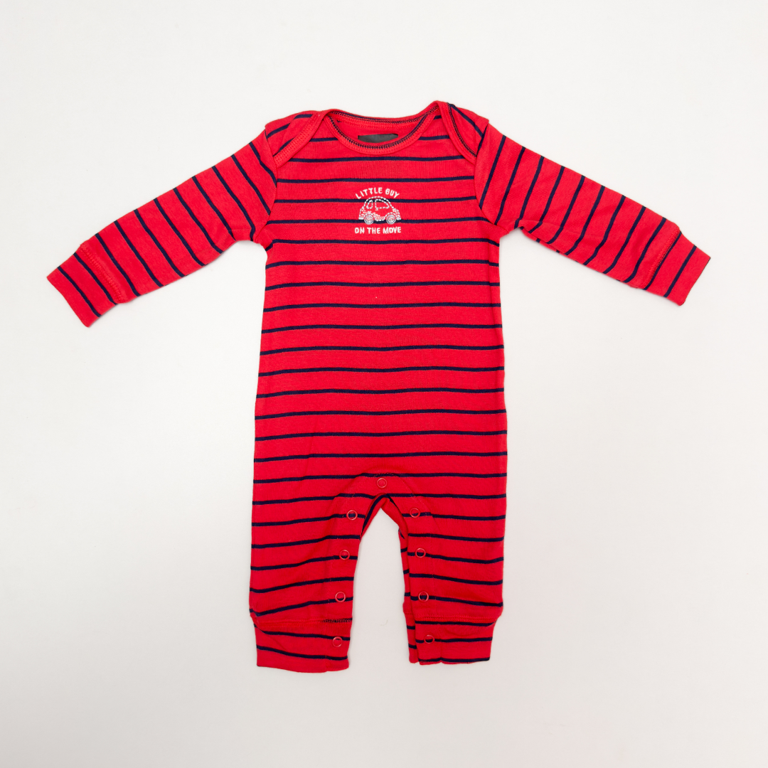 RED STRIPED ROMPER