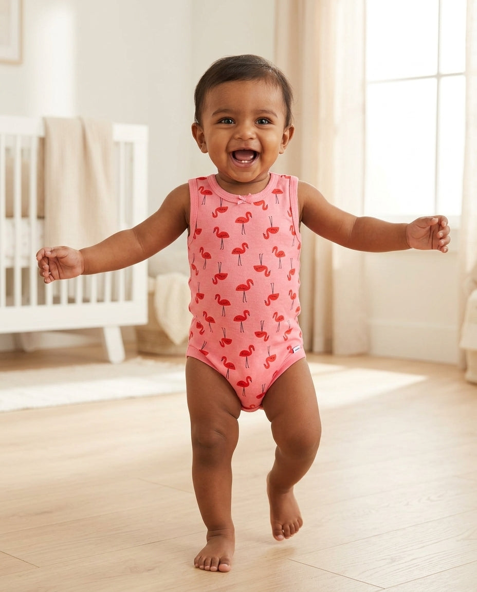 Red printed onesie