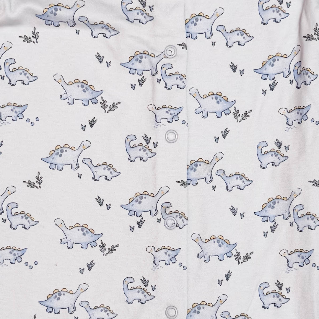 BLUE DINO PRINTED SLEEPSUIT