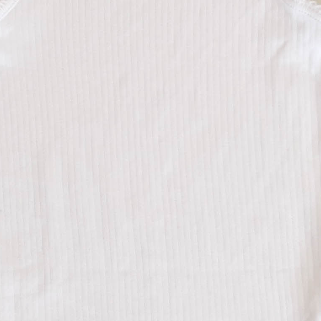 WHITE RIBBED SPAGHETTI STRAP ONESIE